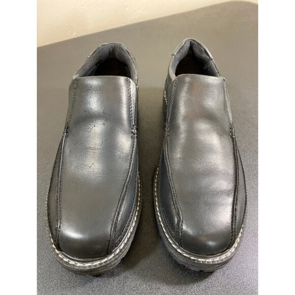 G.H. Bass Slip On Black Leather Loafers Shoes Mens 7 D Womens 9 D Academia - Picture 3 of 9